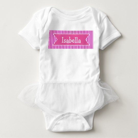 Personalized Name Pink Baby Girl Bodysuit