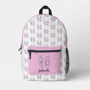 Personalized Name Pink Ballet Printed Backpack