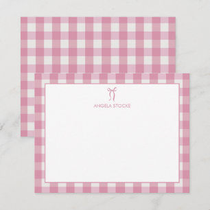 Personalized Name Pink Bow Card