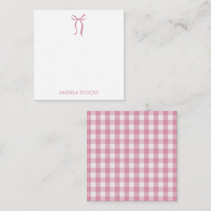 Personalized Name Pink Bow Card