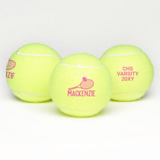 Personalized Name Pink Custom Tennis Balls