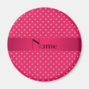Personalized name pink diamonds magnet