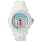 Personalized name pink elephant colourful argyle