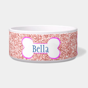 Personalized Name Pink Glitter Bone