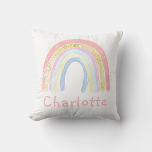 Personalized Name Pink Glitter cute  Throw Pillow