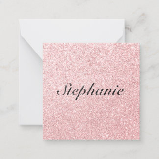 Personalized Name Pink Glitter Sparkle Style Card
