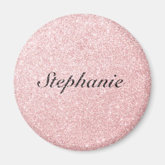 Personalized Name Pink Glitter Sparkle Style Magnet