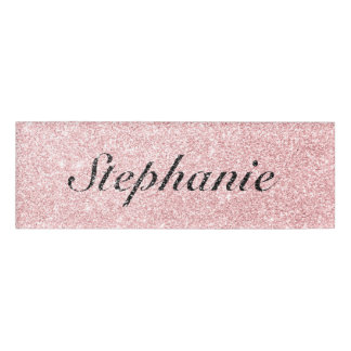 Personalized Name Pink Glitter Sparkle Style Name Tag