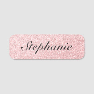 Personalized Name Pink Glitter Sparkle Style Tag