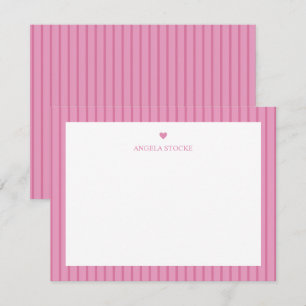 Personalized Name Pink Heart Card