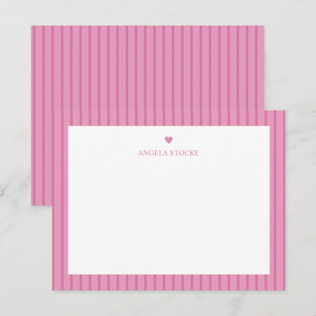 Personalized Name Pink Heart Card (Front/Back)