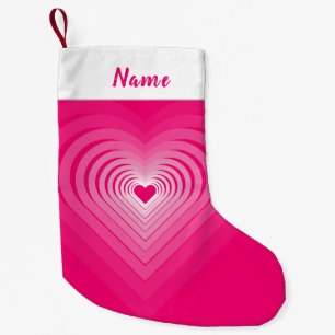 Personalized Name Pink Heart Christmas Stocking