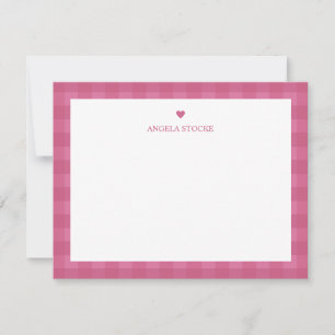Personalized Name Pink Heart Note Card