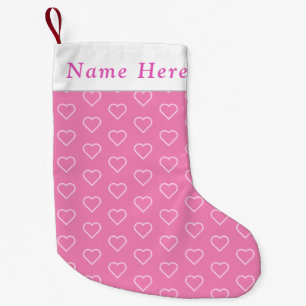 Personalized Name Pink Hearts Christmas Stocking