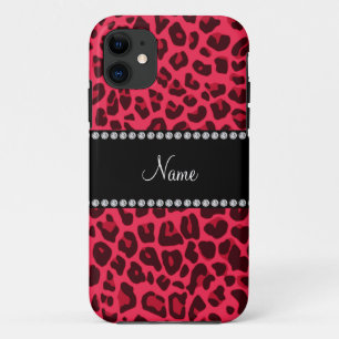 Personalized name pink leopard pattern iPhone 11 case