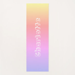 Personalized Name Pink Lilac Yellow Sunset Colours Yoga Mat