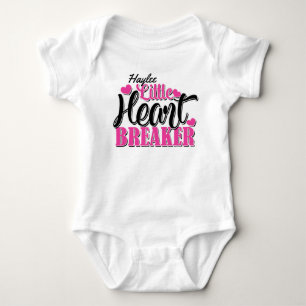 Personalized NAME Pink Little Heart Breaker Baby Bodysuit
