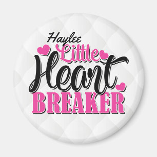 Personalized NAME Pink Little Heart Breaker Magnet