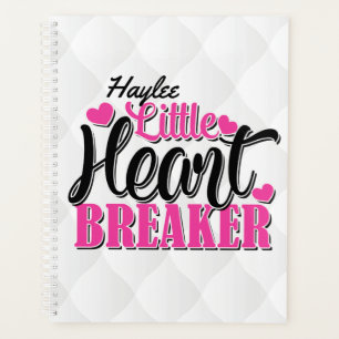 Personalized NAME Pink Little Heart Breaker Planner
