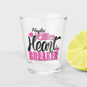 Personalized NAME Pink Little Heart Breaker Shot Glass