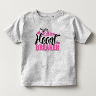 Personalized NAME Pink Little Heart Breaker Toddler T-shirt
