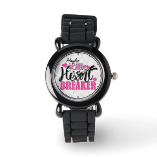 Personalized NAME Pink Little Heart Breaker Watch
