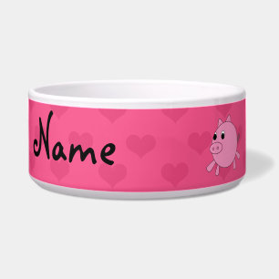 Personalized name pink pig hearts