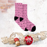 Personalized Name Pink Socks<br><div class="desc">Make these socks your own. Personalized it by using your own name and click the customize button and change the colour to what you want. Got roommates or children? They will never steal your socks again. Perfect for any occasion that you need a small gift: Fathers Day, Mothers Day, Christmas,...</div>