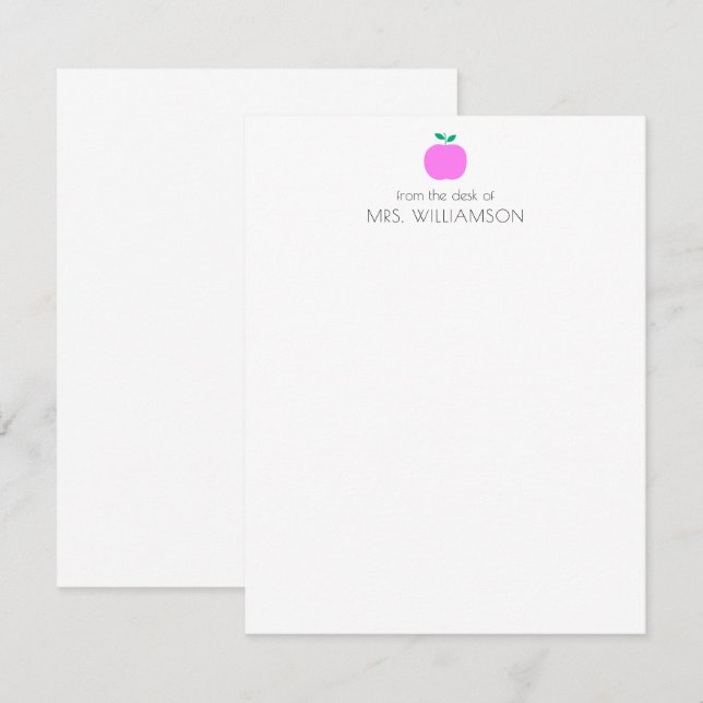 Personalized Name Pink Teacher Appreciation Gift Card (Front/Back)