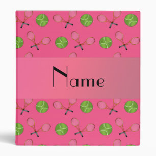 Personalized name pink tennis balls binder