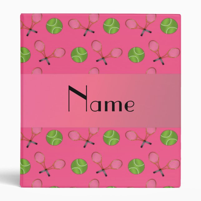 Personalized name pink tennis balls binder (Front)