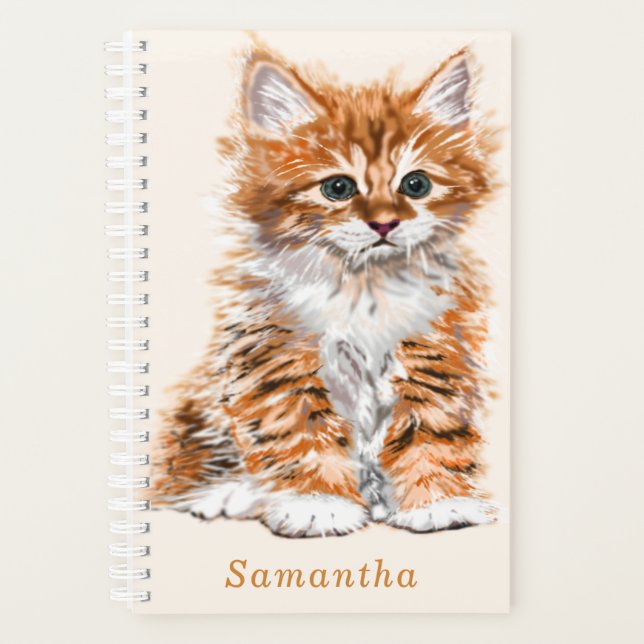 Personalized Name Planner with Cute Baby Cat (Front)