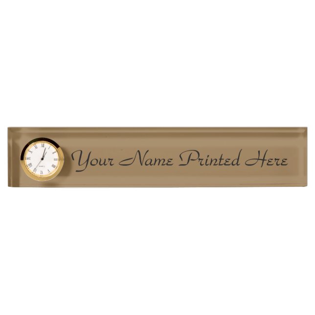 Personalized Name Plate w/Clock (Front)