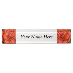 Personalized Name Plate w/ Clock Option - Begonia