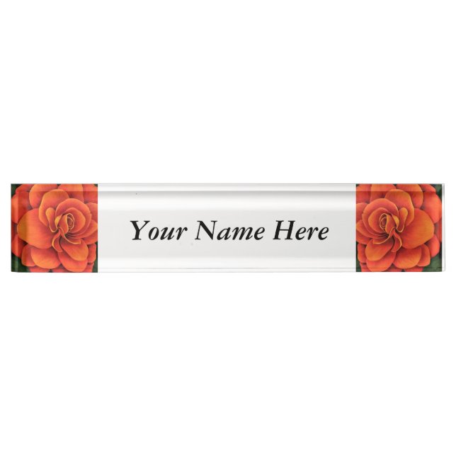 Personalized Name Plate w/ Clock Option - Begonia (Front)