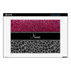 Personalized name plum glitter black leopard