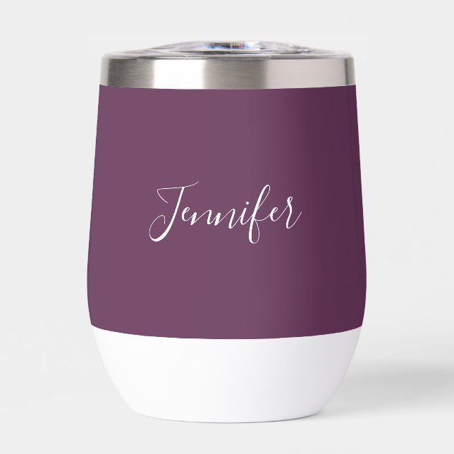 Personalized name Plum Purple Script Simple (Front)