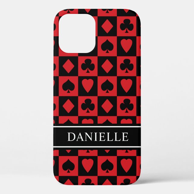 Personalized Name Poker Card Suits Case-Mate iPhone Case (Back)