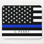 Personalized Name Police Flag Mouse Pad<br><div class="desc">A customized name police flag mousepad for your home or office.</div>