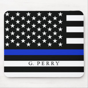 Personalized Name Police Flag Mouse Pad