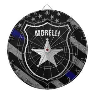 Personalized NAME Police Officer Sheriff Cop Flag Dartboard