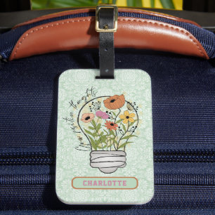 Personalized Name Positive Thoughts Inspirational Luggage Tag