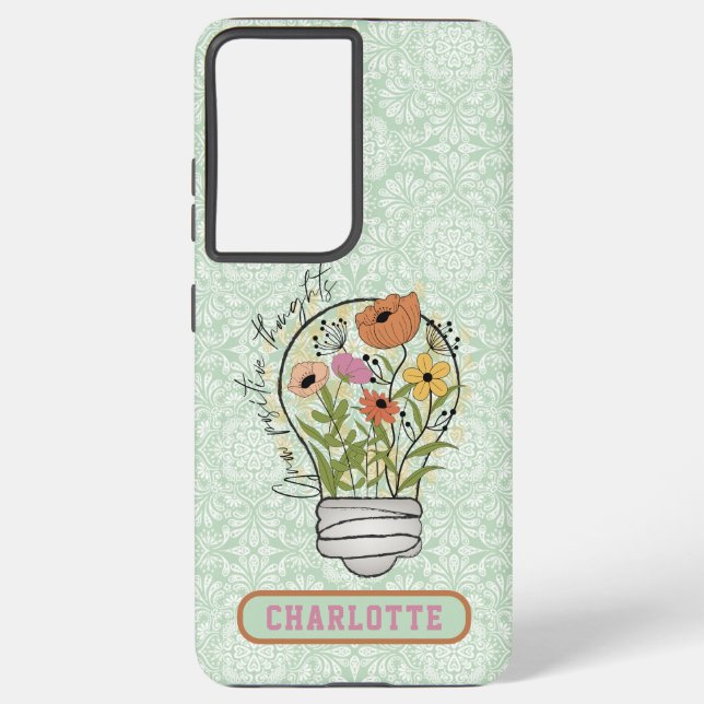 Personalized Name Positive Thoughts Inspirational Samsung Galaxy S21 Ultra Case (Back)