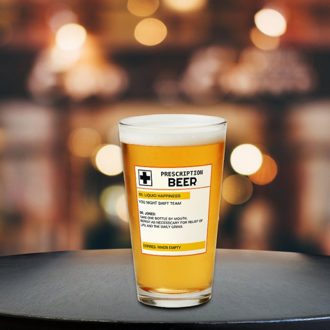 Personalized Name Prescription Beer Glass (Creator Uploaded)