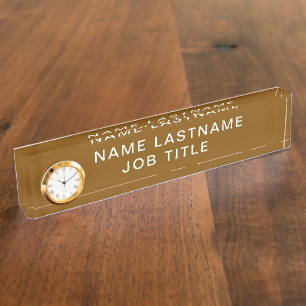 Personalized Name Professional Elegant Brown colou Nameplate