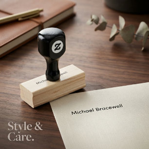 Personalized Name Professional Wood Art Rubber Stamp