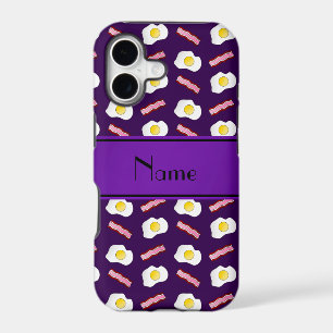 Personalized name purple bacon eggs