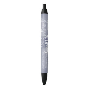 Personalized Name Purple Black Ink Pen