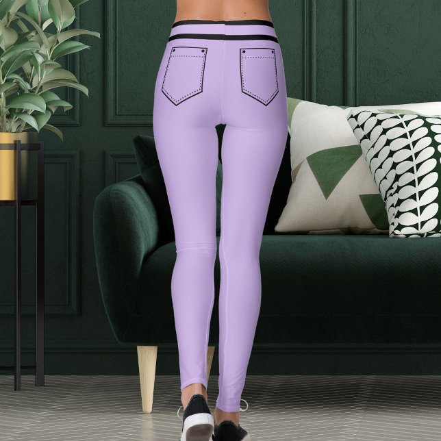 Personalized Name Purple Black Stripes Fun Gift Leggings (Creator Uploaded)