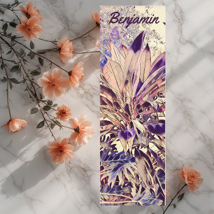 Personalized Name Purple Bush Watercolor Art Yoga Mat
